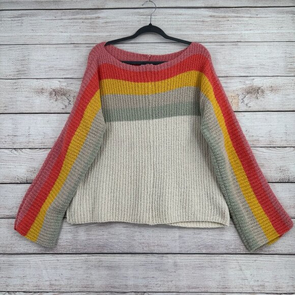 Jacks Surfboards Rib Knit Colorblock Sweater Women's Size Large Multicolor - Picture 1 of 13